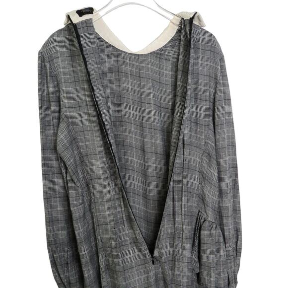 Petersyn Gray Plaid Carter Dress Long Sleeve Collared Dress Size Medium - Picture 4 of 7